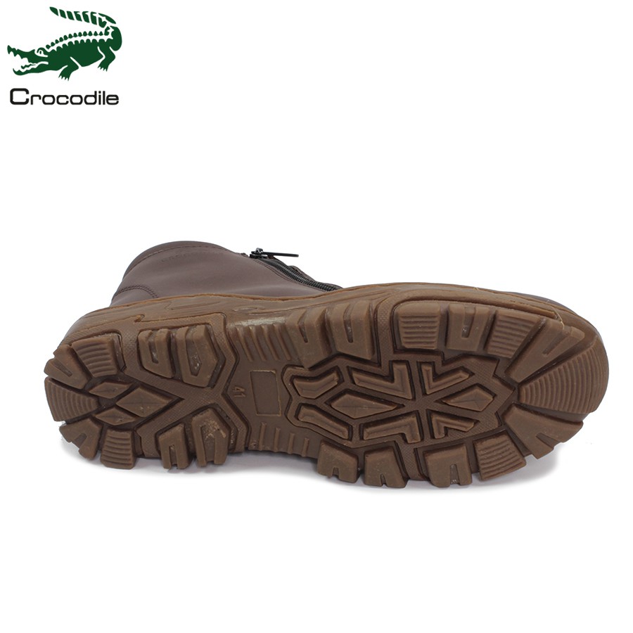 sepatu pria crocodile strut zipper coklat safety boots tracking touring hiking bikers