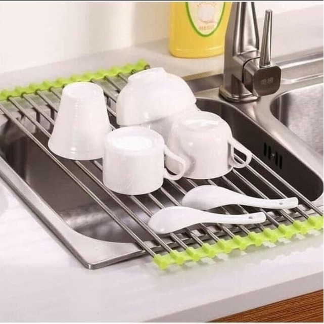 Rollable silicon drain rack magic sink rack