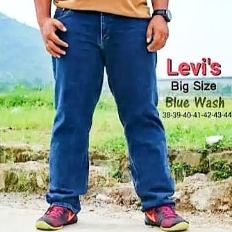 Celana Jeans Pria BIg Size Jumbo ukuran 36 Sampai 46 Model standar ini