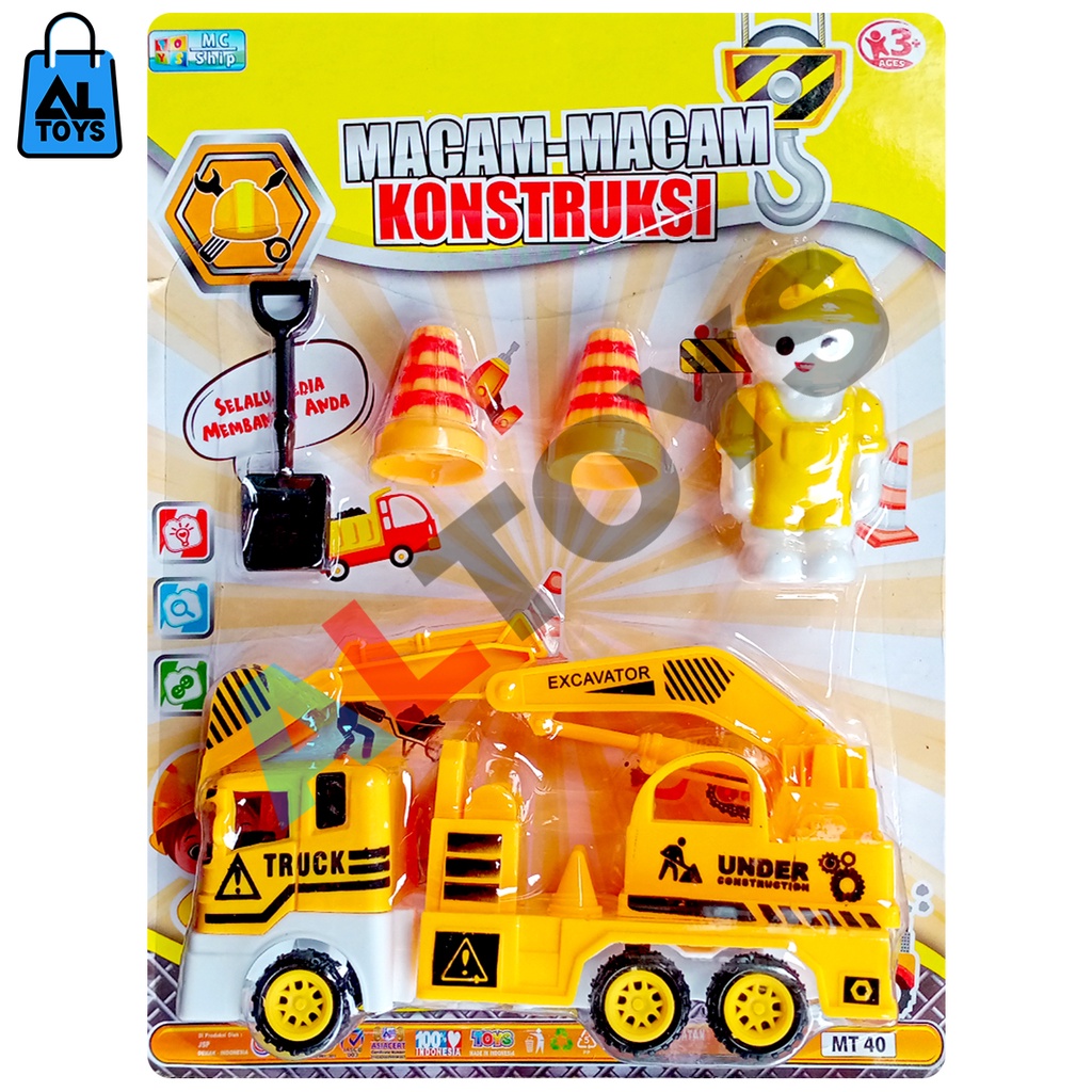 Mainan Mobil Pemadam Kebakaran / Kontruksi / Truk Sampah Mini Set MT40