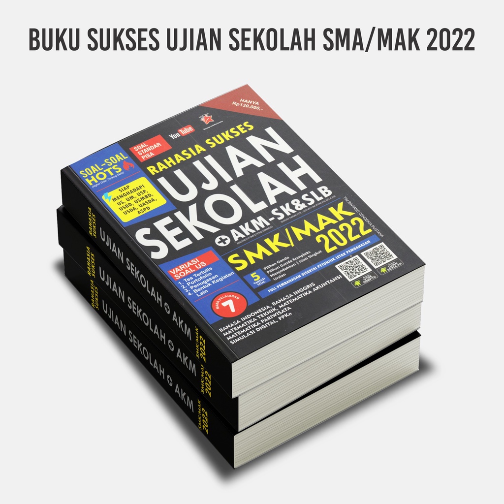 Buku Rahasia Sukses Ujian Sekolah USP AKM SMP MTs SMK MAK 2022 Taktis Sukses Maksimal Best Seller-RS UJIAN SEK SMK22