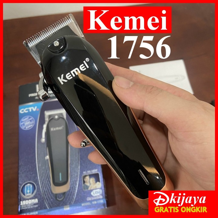 KEMEI 1756 ORIGINAL CUKURAN RAMBUT ELEKTRIK CAS HAIR CLIPPER RECHARGEABLE CORDLESS KM 1756 KM1756 KM1756