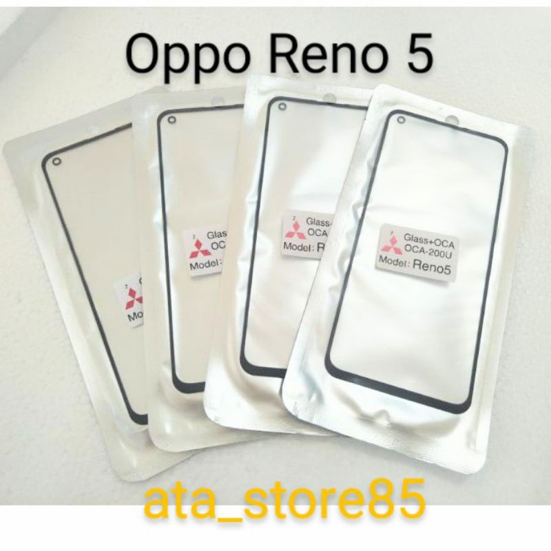 Kaca Depan Kaca LCD Oppo Reno 5 | Reno5 TS TC Touchscreen Glass LCD+Lem Plus Oca Kering Original