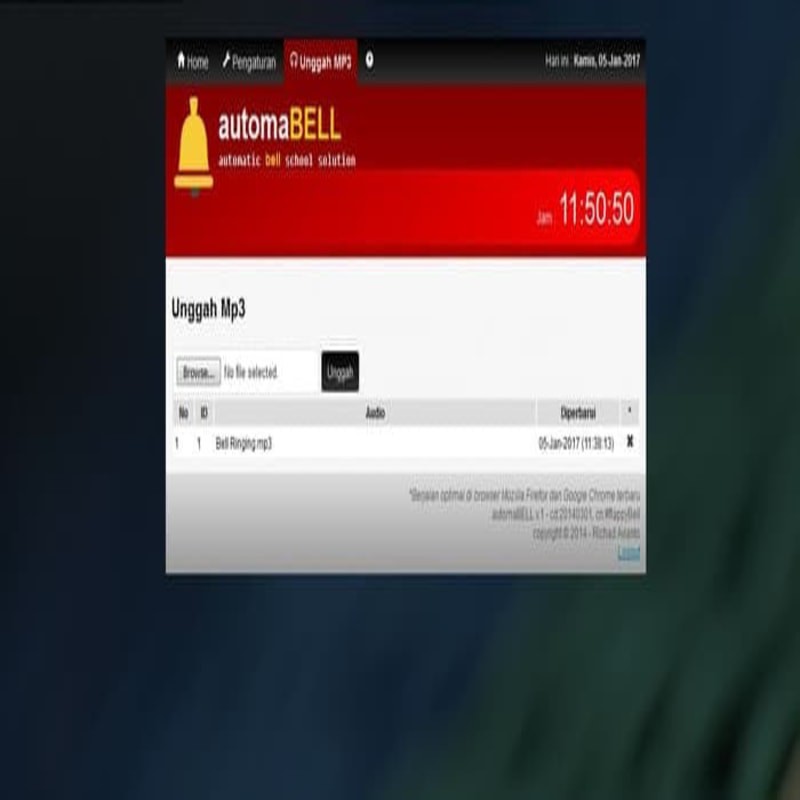 Aplikasi Web Bell Sekolah Otomatis