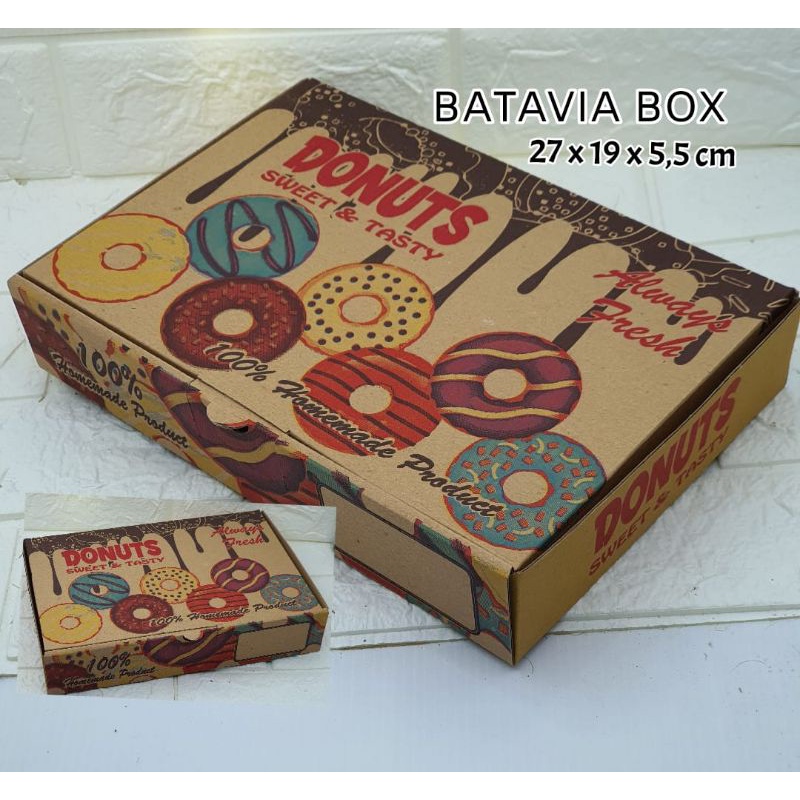 

Box donat uk 27x19x5,5 pilih motif