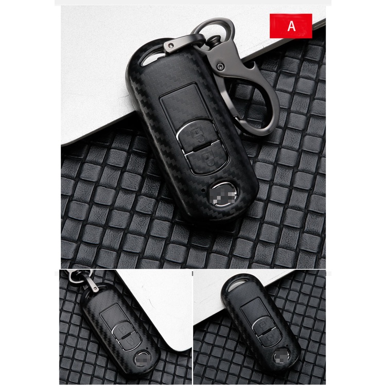 Case Kunci Mobil Bahan Karbon Untuk Mazda 2 3 6 Axela Atenza Cx-5 Cx5 Cx-3 Cx-7 Cx8 Cx-9 2016 2017 2018 Smart 2 / 3 Tombol