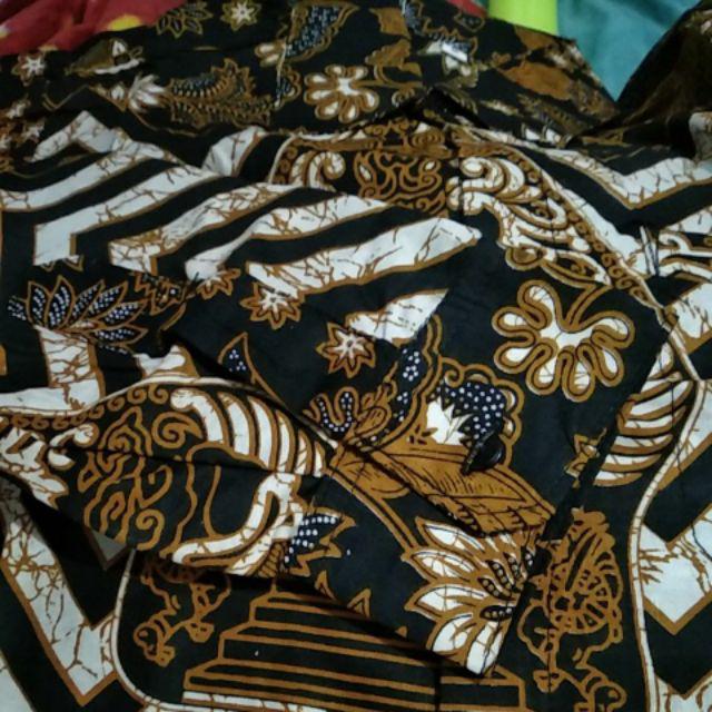 Asifa Batik Hrb026 Kenongo Kemeja Tosca Pendek Pekalongan Padi M L Xl Sogan Tulis Halus Kemeja Batik