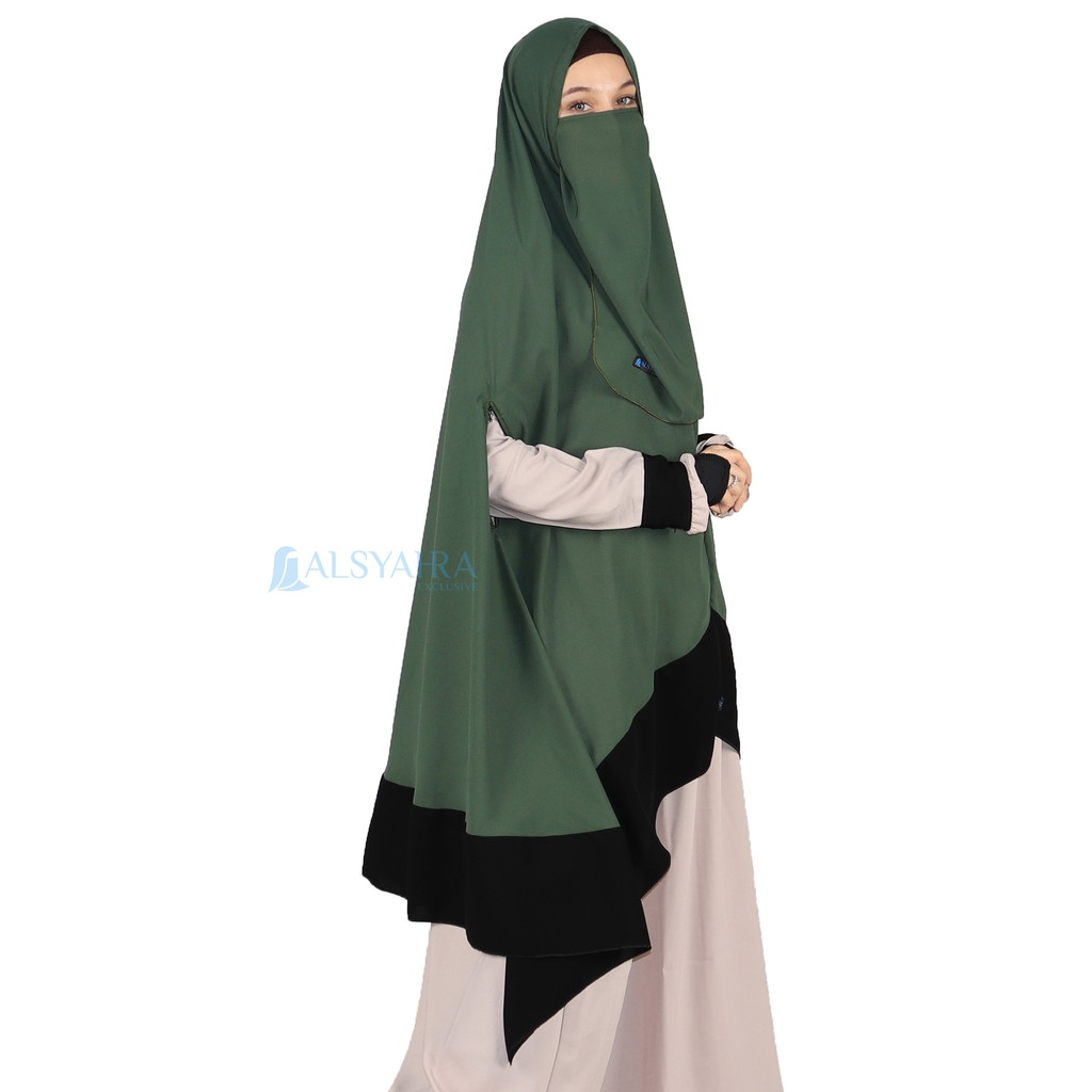 Set Khimar Syahra Handzipper Kombinasi by Alsyahra Exclusive XXL