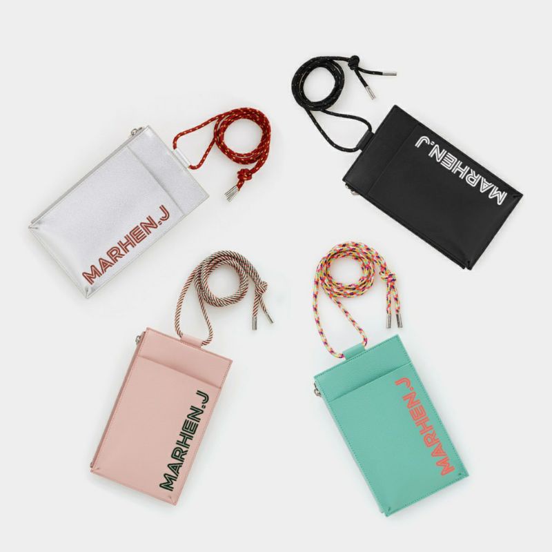 [BIG SALE | MARHEN J] Ready Stock MarhenJ Lolly Bag Black Shine Silver Tas Selempang Kartu Dompet Wa