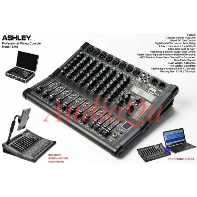 New Mixer Audio Ashley LM 8/ LM8 Original 8 Channel Free Koper