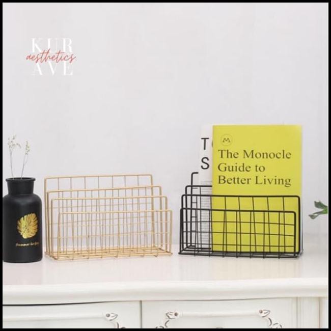 

Inspira Holder Tempat Alas Buku Newspaper Magazine Book Organizer Grid