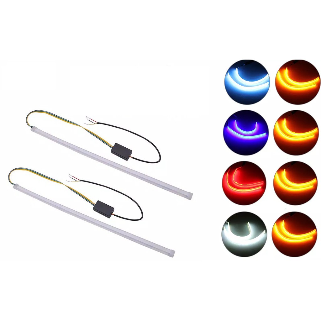 Led DRL Alis Running 30cm 45cm 60cm LED Flexible Tube Style Dynamic Daytime Running Sepasang