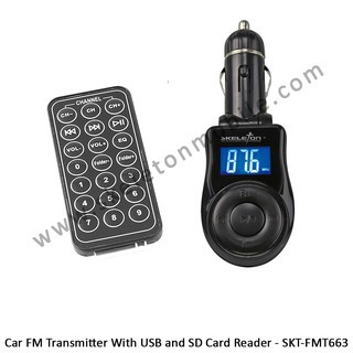 Car Wireless MP3 Player FM Transmitter With USB and SD Card Reader - SKT-FMT663