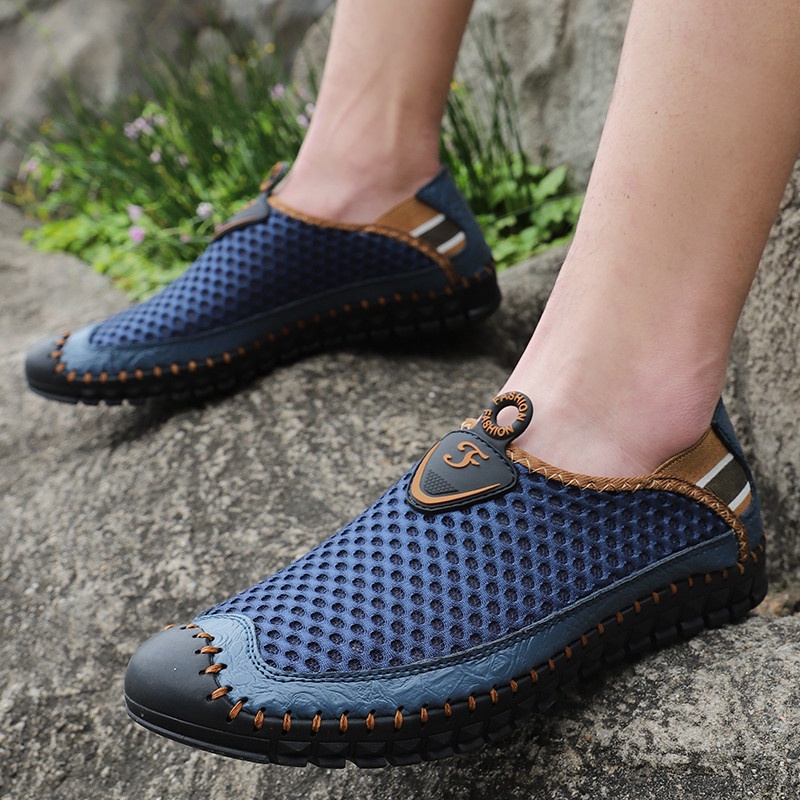 Sepatu Slip On Hiking Pria Olahraga Gunung Mendaki Sepatu Santai Tanpa Tali Outdoor Waterproof Bernapas Musim Panas 013