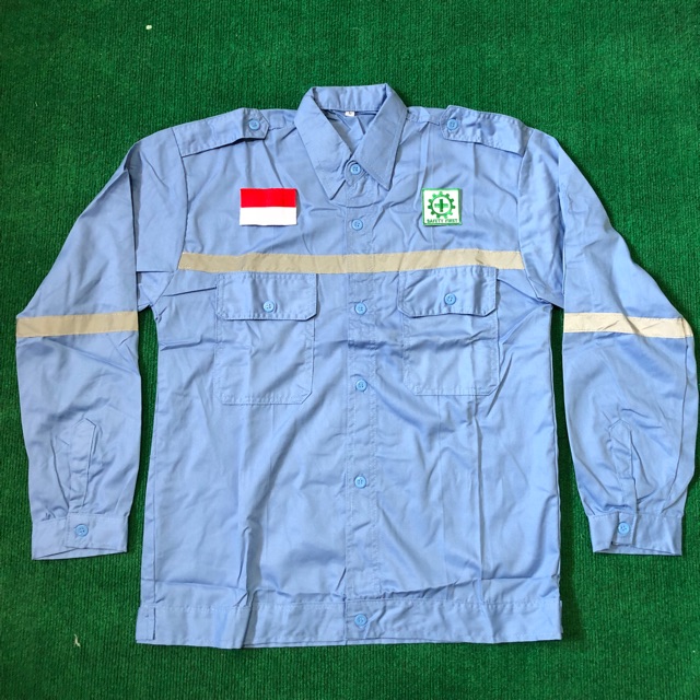 Baju safety Biru Telur Asin - Seragam safety biru muda - baju proyek biru telur asin FREE LOGO