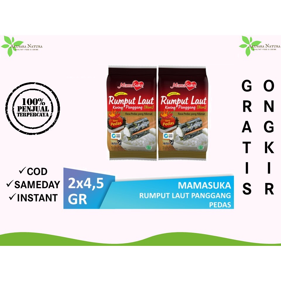 Mamasuka Rumput Laut 4.5gr isi 2 pcs [BISA COD | SAMEDAY | INSTANT]