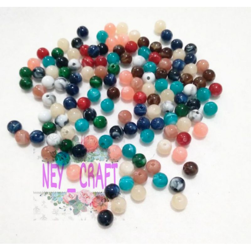 Manik marmer bulat 8mm / mote batu marmer bulat 8mm 10mm