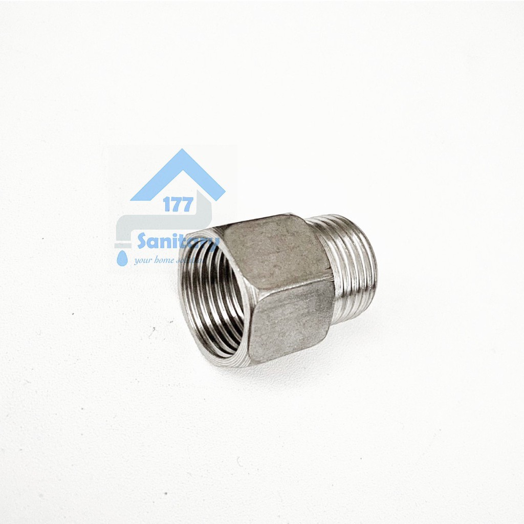 Sok kran stainless 1/2 in Drat DALAM LUAR SK12-fitting pipa sambungan sock pipe part sokran keran sock spare part /K21