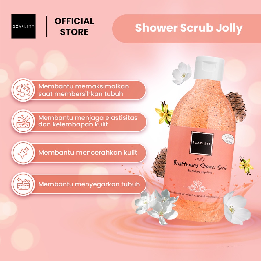 Scarlett Whitening Shower Scrub Perawatan Kulit Sehat Aroma Jolly