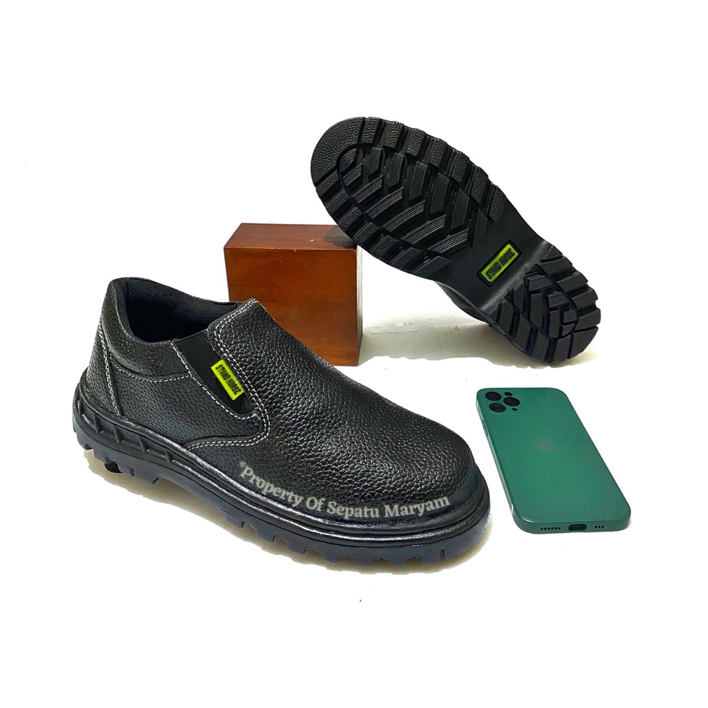 SEPATU Pria SAFETY Murah Safety Shoes Pendek Tanpa Tali Low Boot STAND HORSE Sepatu Septi Ujung Besi