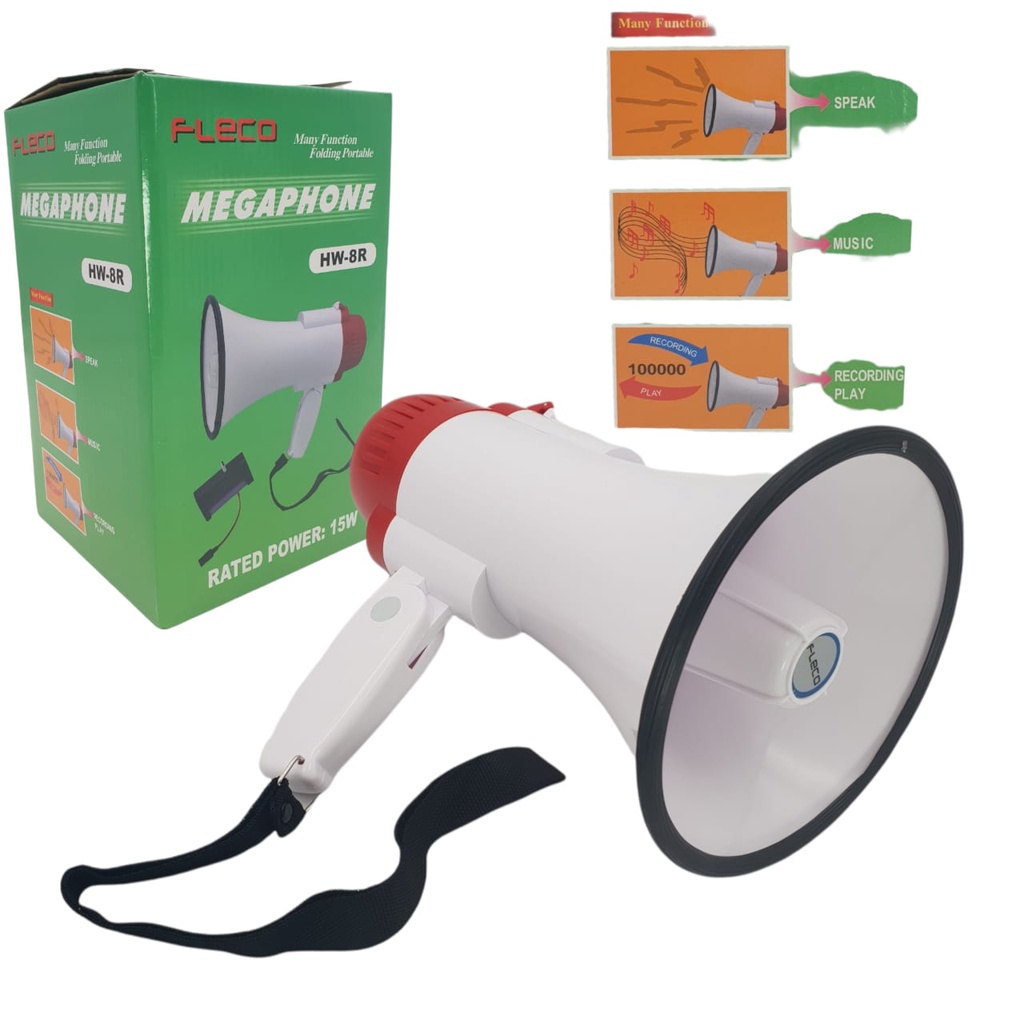 Toa Megaphone Fleco HW-8R Pengeras Suara Dengan Baterai Cas