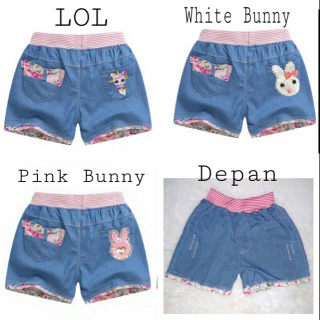  CELANA  PENDEK ANAK  PEREMPUAN HOTPANT JEANS  DENIM  LOL  