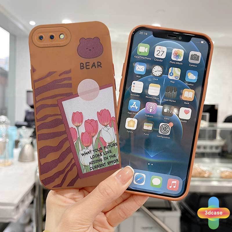 Casing Soft Case OPPO A95 A54 A15 A5S A3S A16 A7 A5 A9 A31 A53 2020 A12 A1K A16K A54S Reno 4 5F 4F A74 A15S A52 A11K A92 A35 A11 A93 A32 A72 A94 A53S F17 PRO A16S A12S Fashion Chocolate Heart Bear Angel Eyes Camera Protector Back Cover