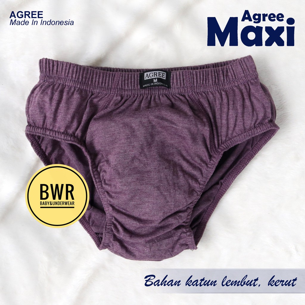 [ 3pc ] AGREE |   CD Agree 8889 BIRU | Celana Dalam Pria Maxi Karet Kerut - Bwr