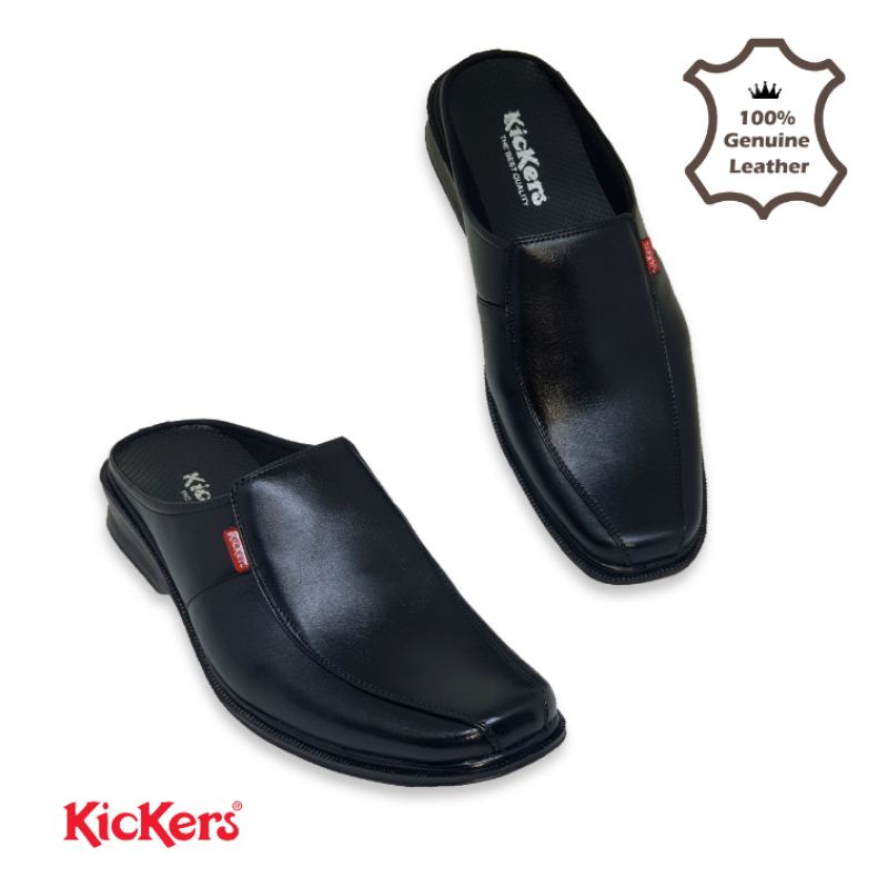 100% KULIT SAPI ASLI Sepatu Pantofel Slop Kickers Bustong Sepatu Sandal Selop Formal Santai Pria