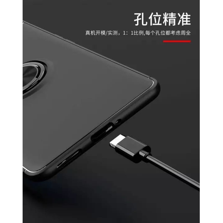 Autofocus Magnetic Ring Case for Oppo Realme C15 Invisible Case Auto Focus iRing - Hitam