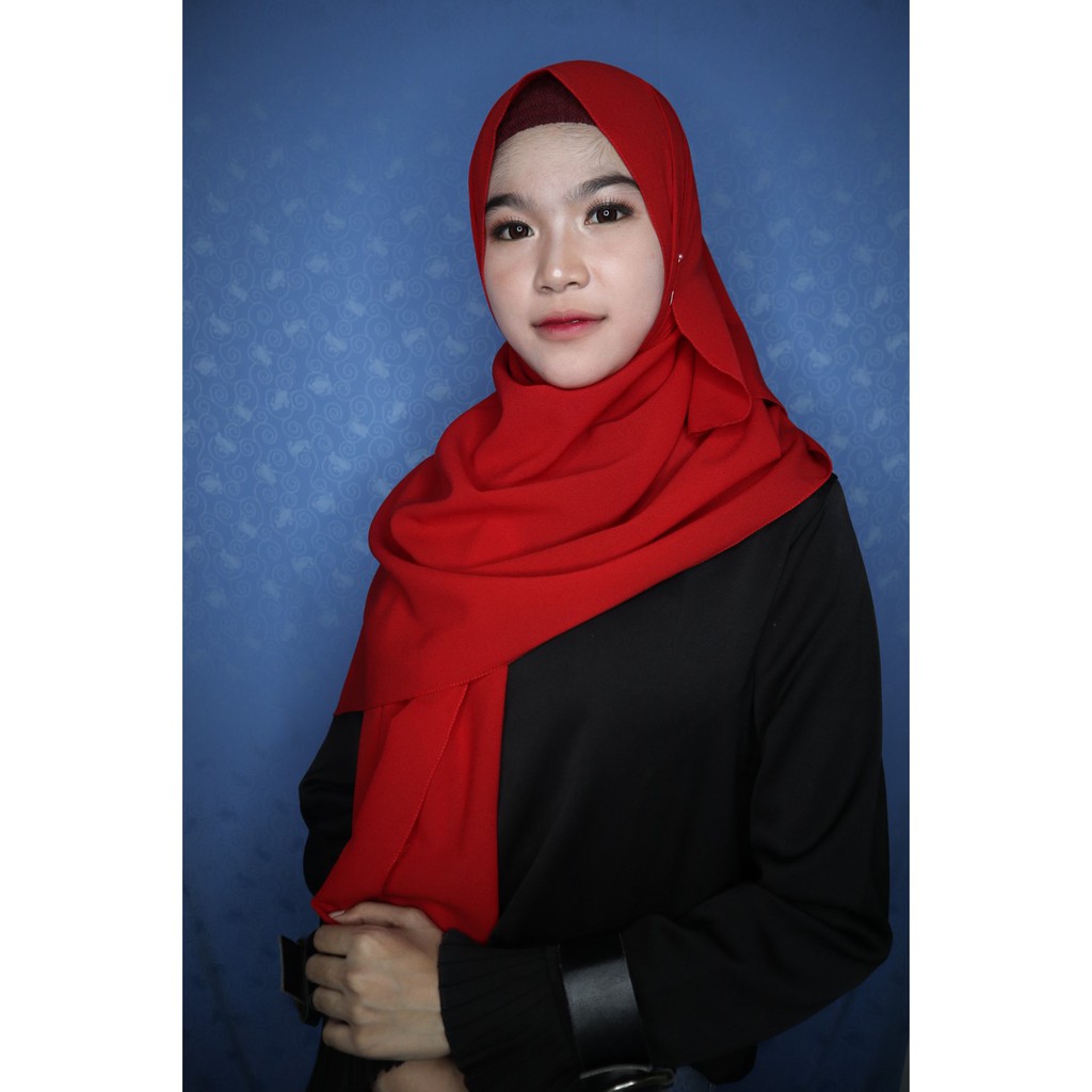 BIG SALE!! Pashmina Sabyan Diamond Italiano Premium 175x75 Grosir Hijab Cantik Kece Murah Diskon-MERAH CABE