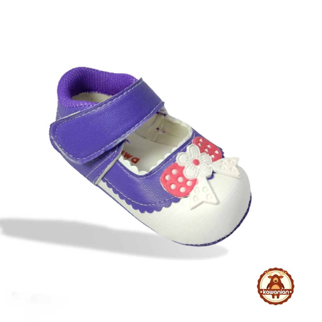 Sepatu Bayi Pita Perempuan Fanta &amp; Ungu Bayi Cewe Lucu