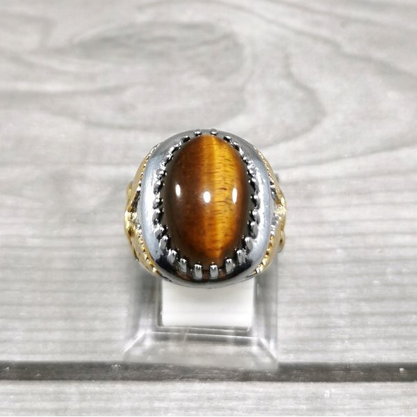 Cincin Natural Batu Akik Biduri Sepah Tiger Eye Termurah