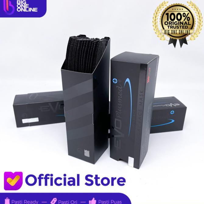 Best Seller Evo Plusmed Super Black, Super White, Masker Evoplusmed Surgical Mask - Super Black