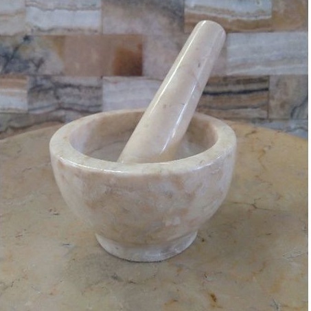 Lumpang Alu Marmer Marble Mortar Pestle Alat Tumbuk Tumbukan Obat Puyer Ulek Uleg