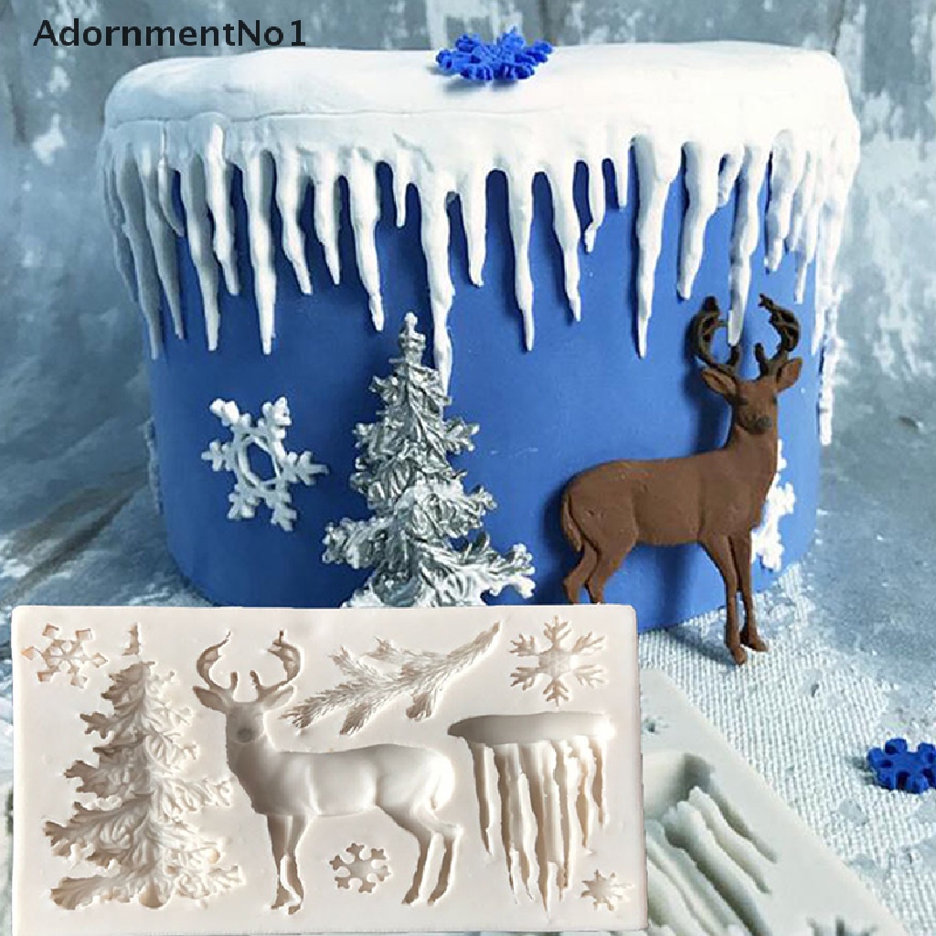 (AdornmentNo1) Cetakan Kue Bentuk Snowflake Bahan Silikon Untuk Dekorasi Natal