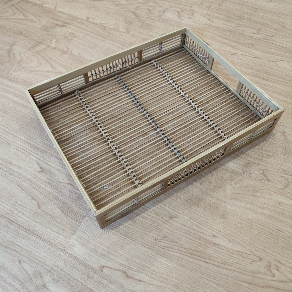 Keranjang Nampan Tray Bambu Kotak Persegi - 46x36x8cm