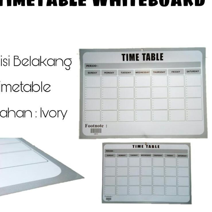 

LJH TIME TABLE WHITEBOARD 2 SISI 48 X 32 CM✫ (Diskon Promo)Ready ➴
