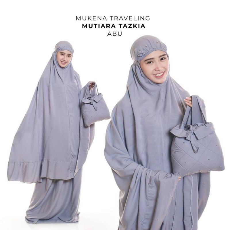 [TEMURAH] Mukena Traveling Mutiara Tazkia I Mukena Mukenah Jumbo Dewasa Abaya Tazbia Bahan Rayon