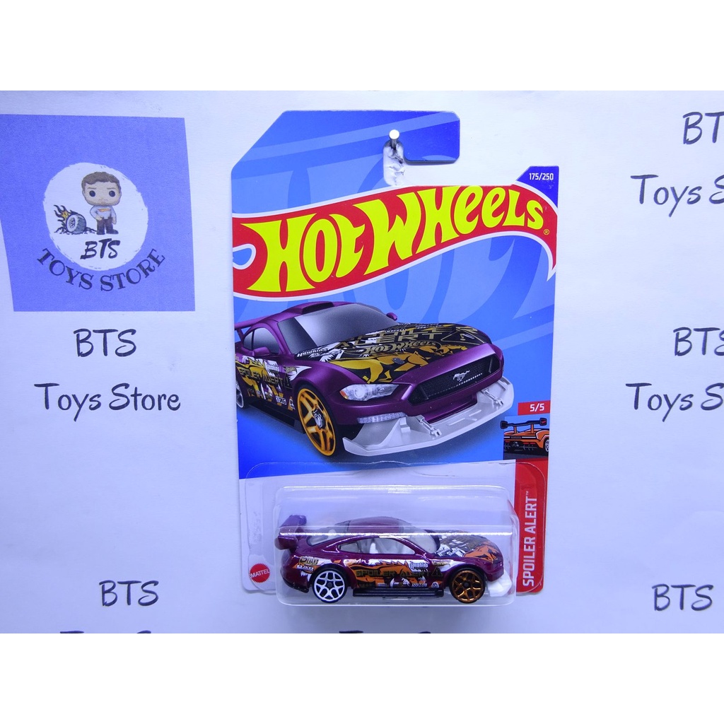 Hot Wheels Custom 18 Ford Mustang GT Maroon Tampo Spoiler Alert