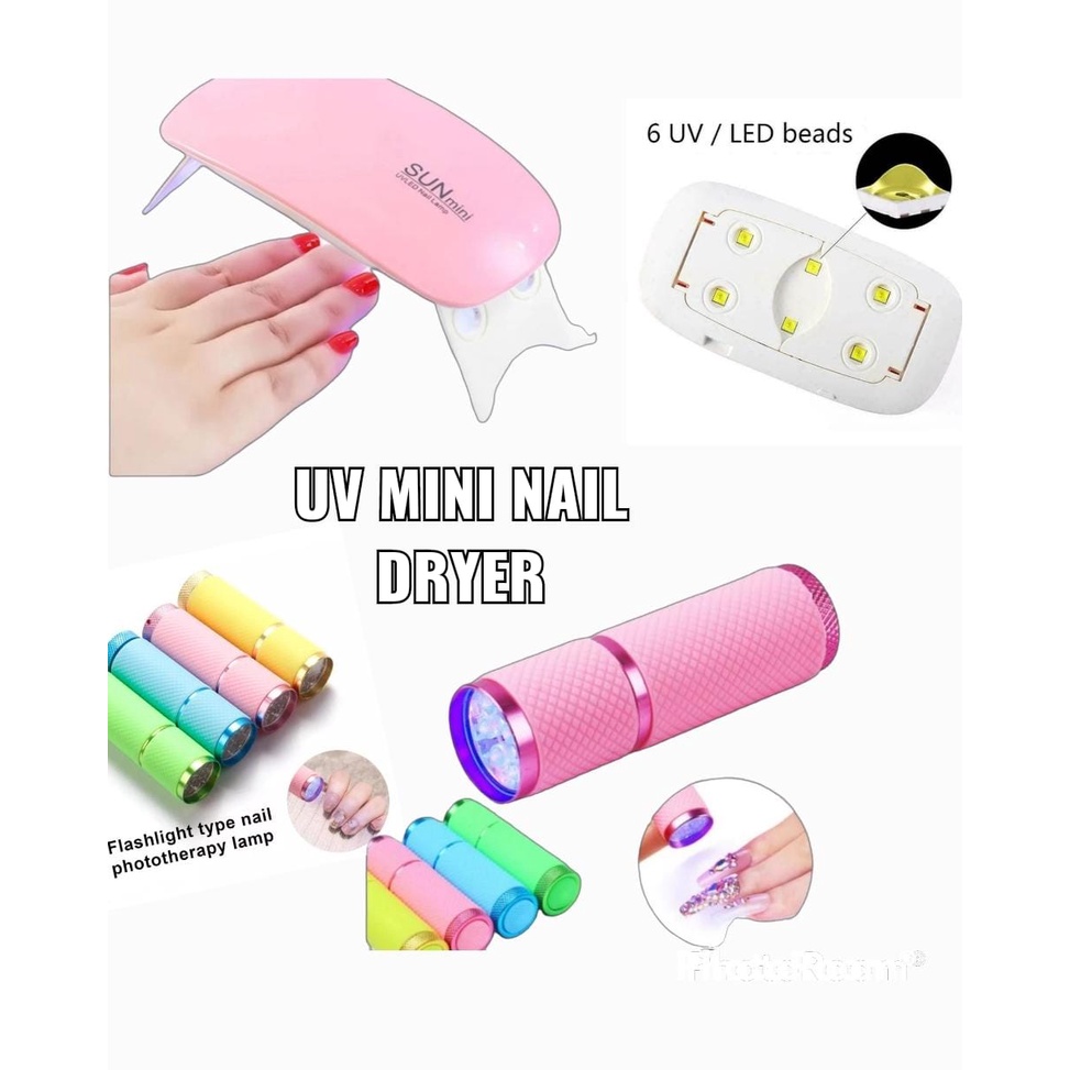 Pengering Kutek Mini Gel Senter UV Manicure Pedicure UV LED Nail Dryer Mini Sunmini sun mini