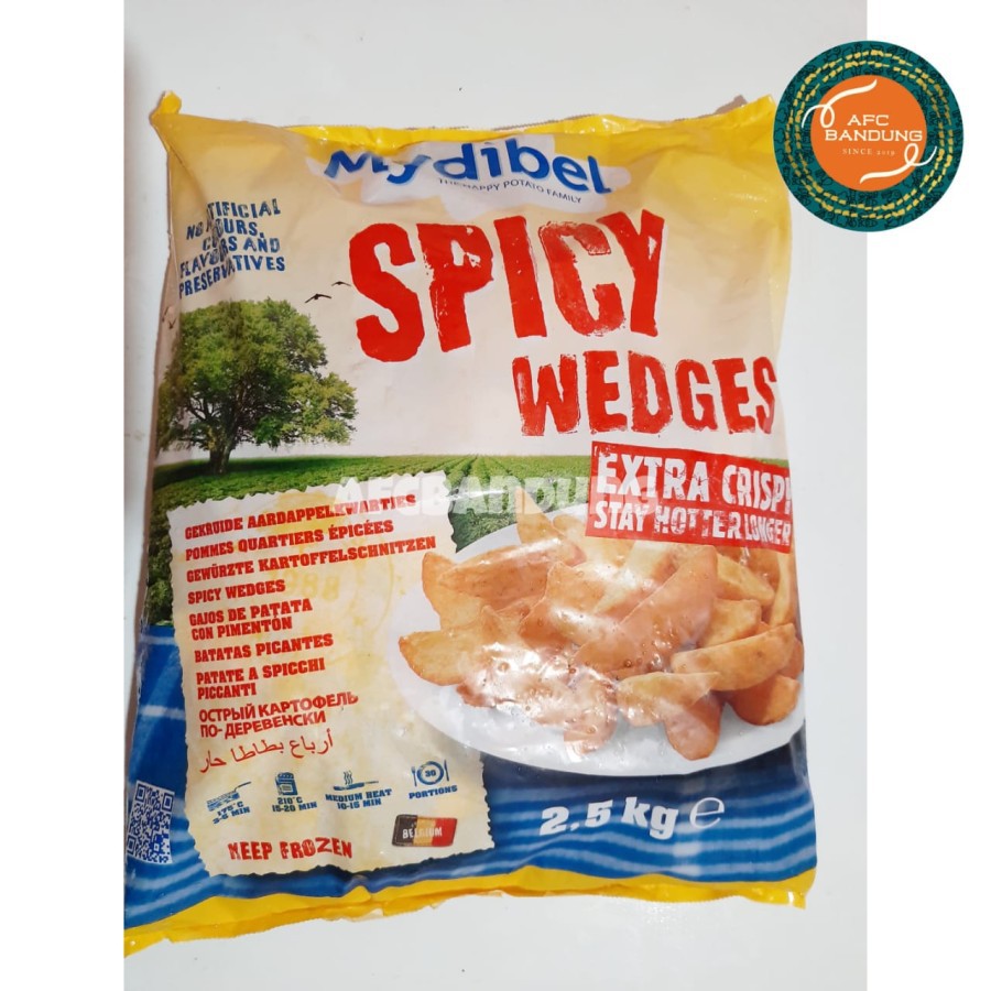 Kentang Goreng MYDIBEL Spicy Wedges Extra Crispy 2.5kg French Fries