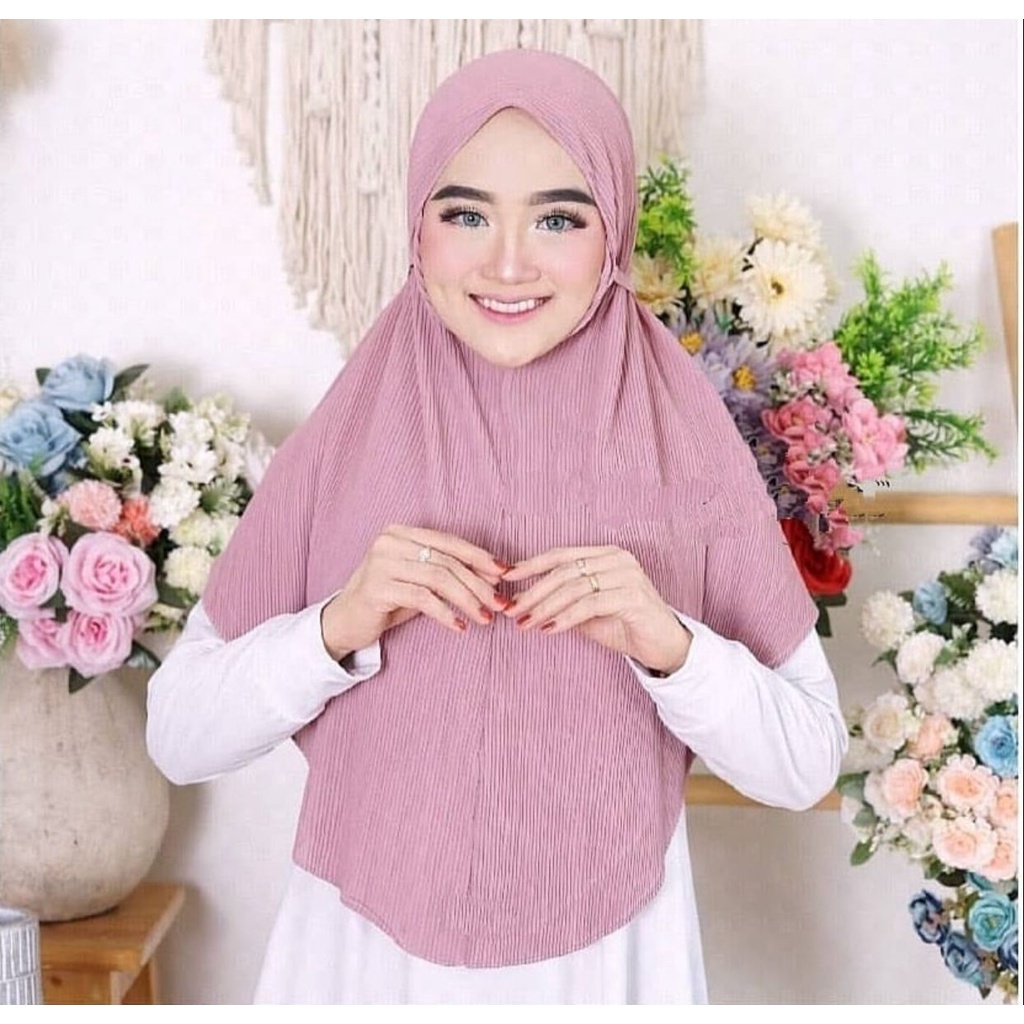 1KG MUAT 12PCS | BERGO MARYAM FULL PLISKET LIDI HIJAB JILBAB INSTAN HITS OOTD TERKINI