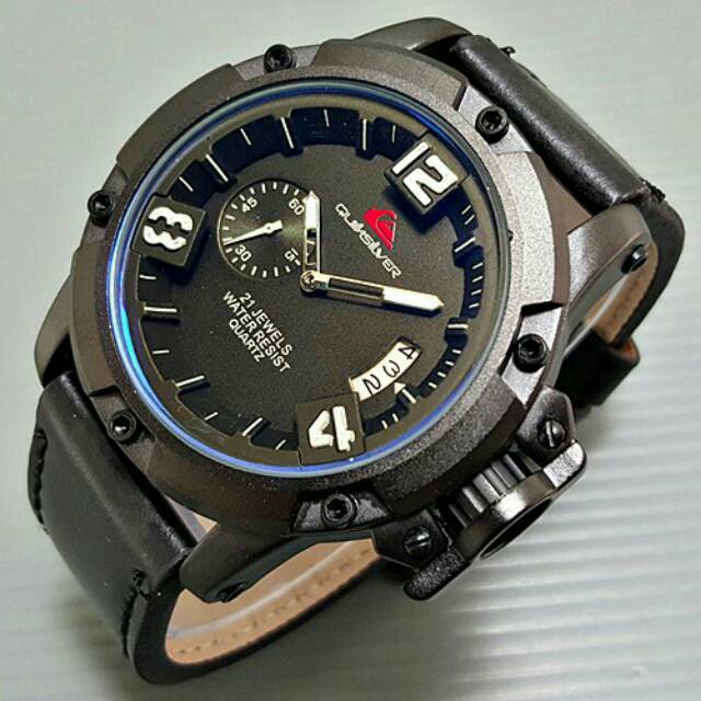 (Free Ongkir) Jam Tangan Pria Quiksilver Chrono Aktif List Putih 3Variant