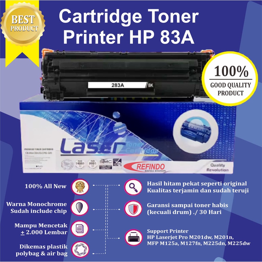 Toner Cartridge Compatible HP 83A HP83A CF283A - HP LASERJET M125/M127