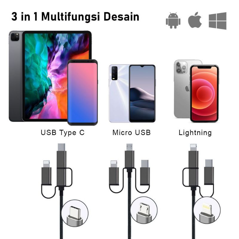 Kabel Smartphone 3in1 to HDTV Support Android IOS PX MHA-130