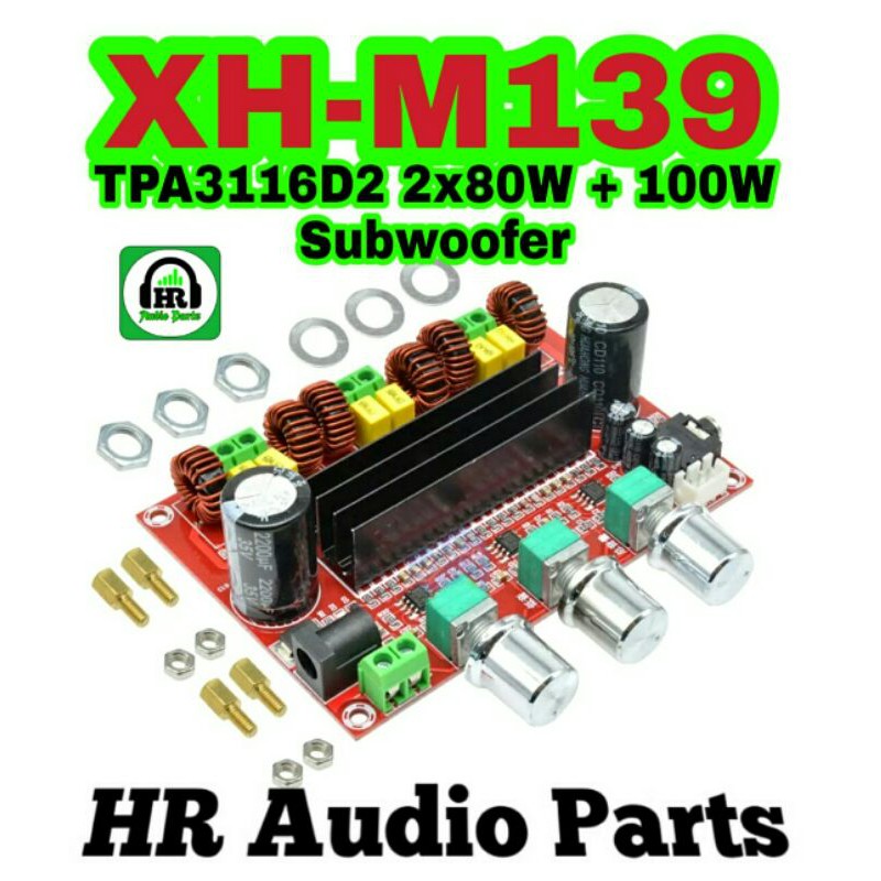 XH-M139 TPA3116D2 2x80W + 100W Subwoofer Kit Digital Power Amplifier 2.1 Channel Tpa3116d2 TPA3116
