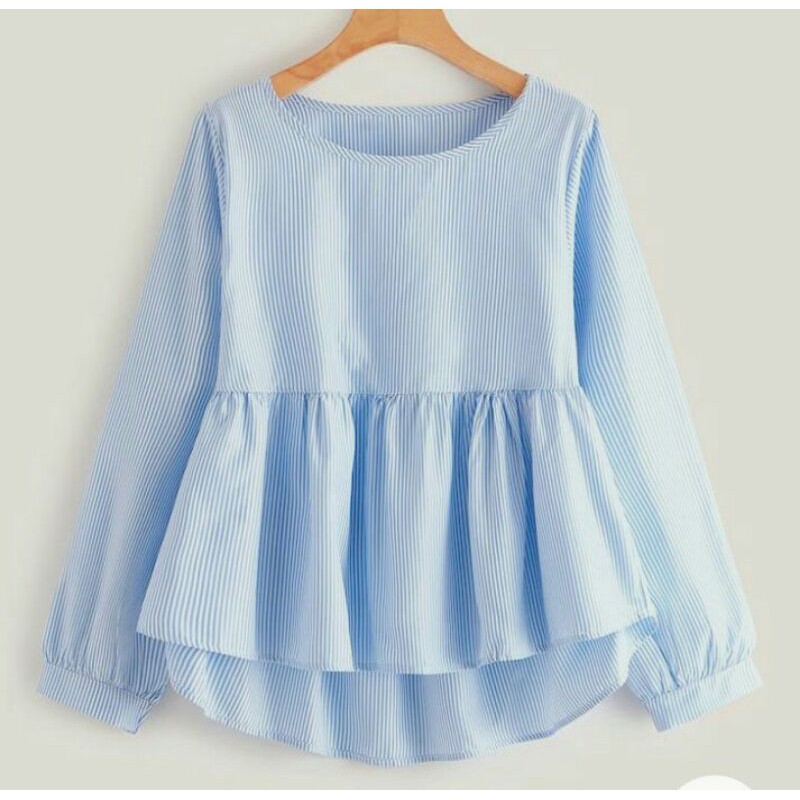 [ Bisa COD ] Pola Blus Penguin tangan panjang 028 - Pola Baju Instan Produksi blouse pinggang kerut lengan panjang