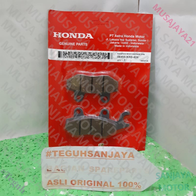 (100% Berkualitas ) Kampas Rem Cakram Dispad Depan KR3 Supra X Fit Karisma X 125 Ori Honda Pasti