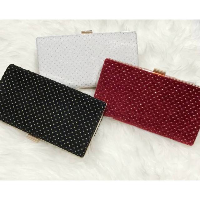 MVB TP02 / Tas Pesta Premium Blink Fur Bulu Merah Mewah Elegan Party Clutch Wanita Import